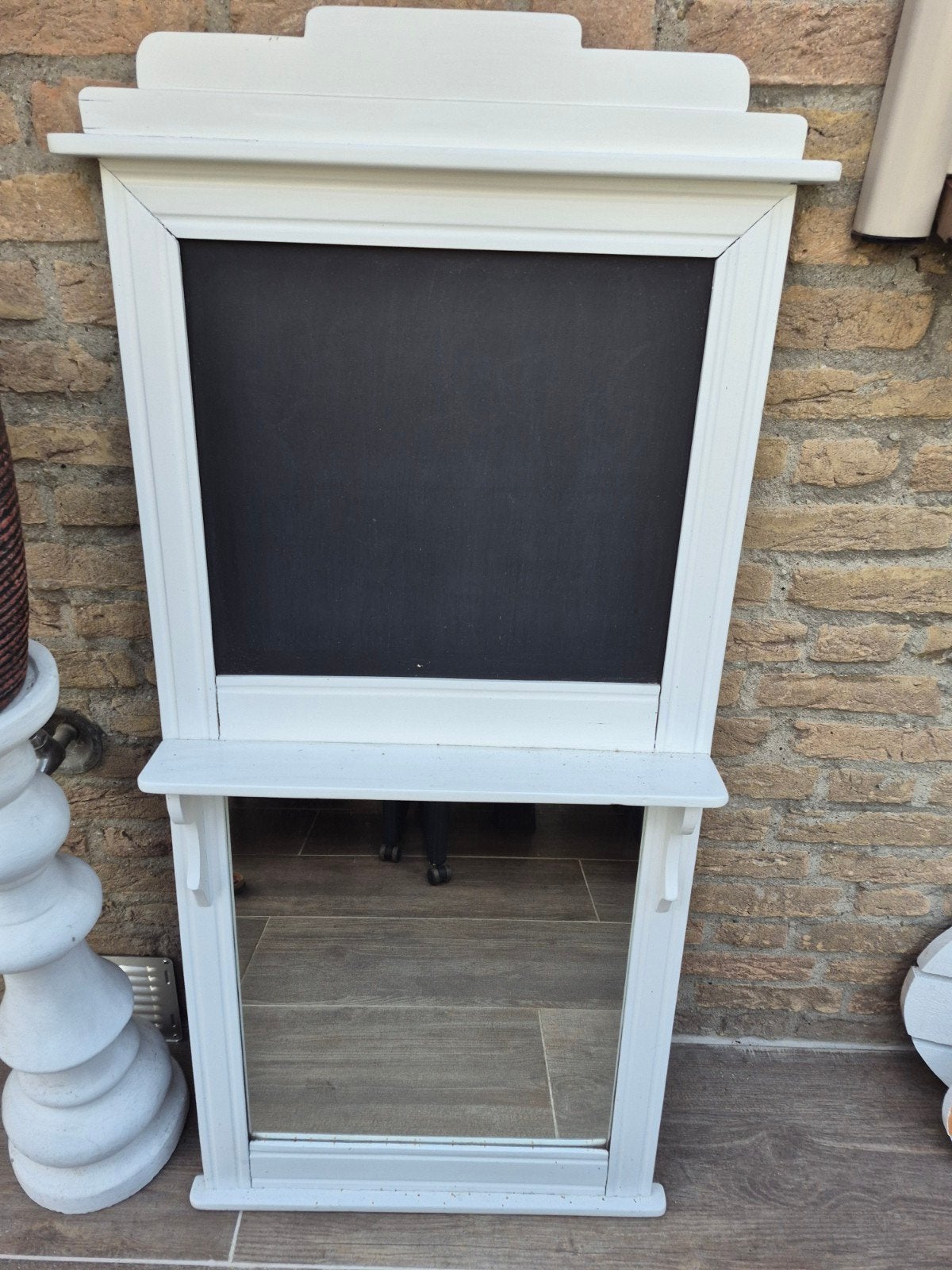 Witte spiegel met krijtbord, Huis en Inrichting, Ophalen, Minder dan 50 cm, Gebruikt, 100 tot 150 cm