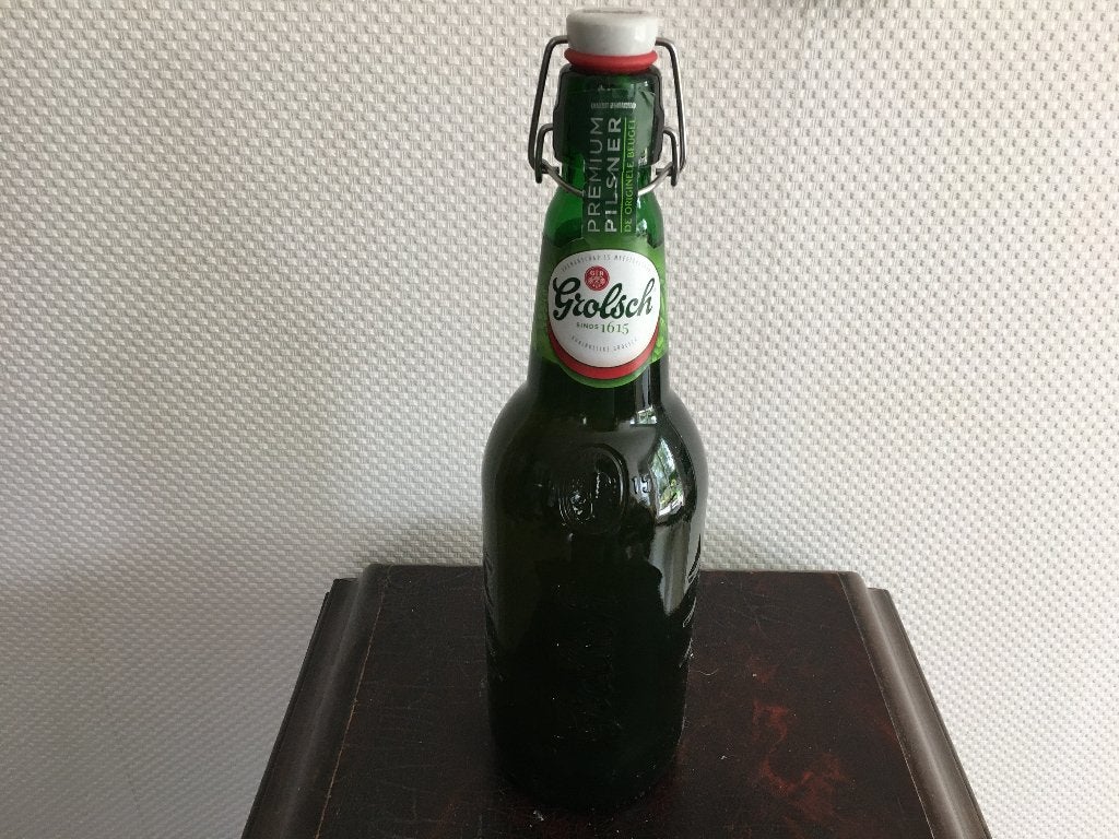 bierfles Grolsch 1 1/2  liter vol, Ophalen of Verzenden, Nieuw, Flesje(s), Grolsch