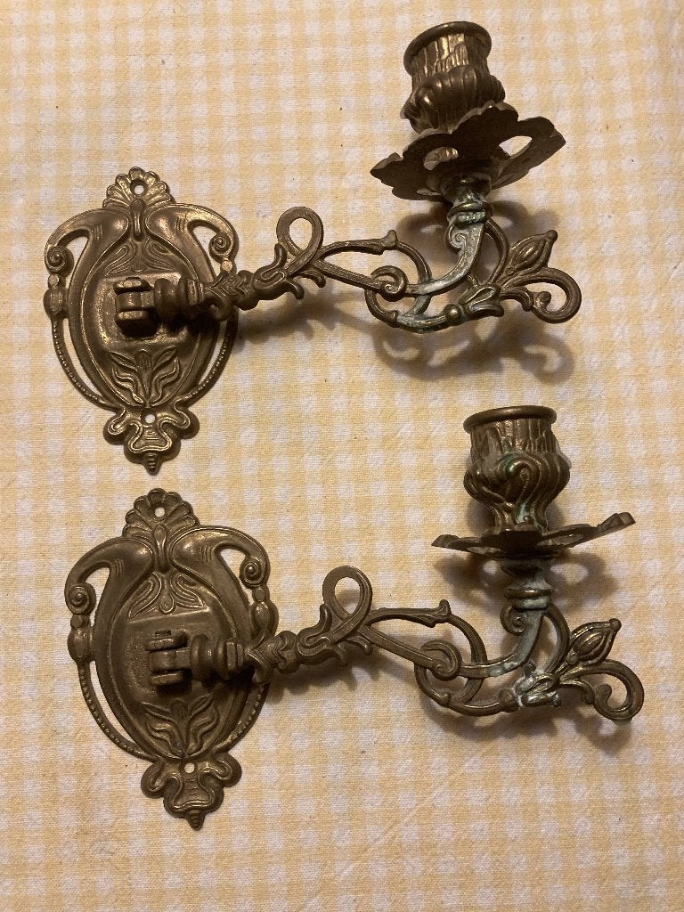 Piano kandelaar 2 stuks, Ophalen of Verzenden, Koper of Brons