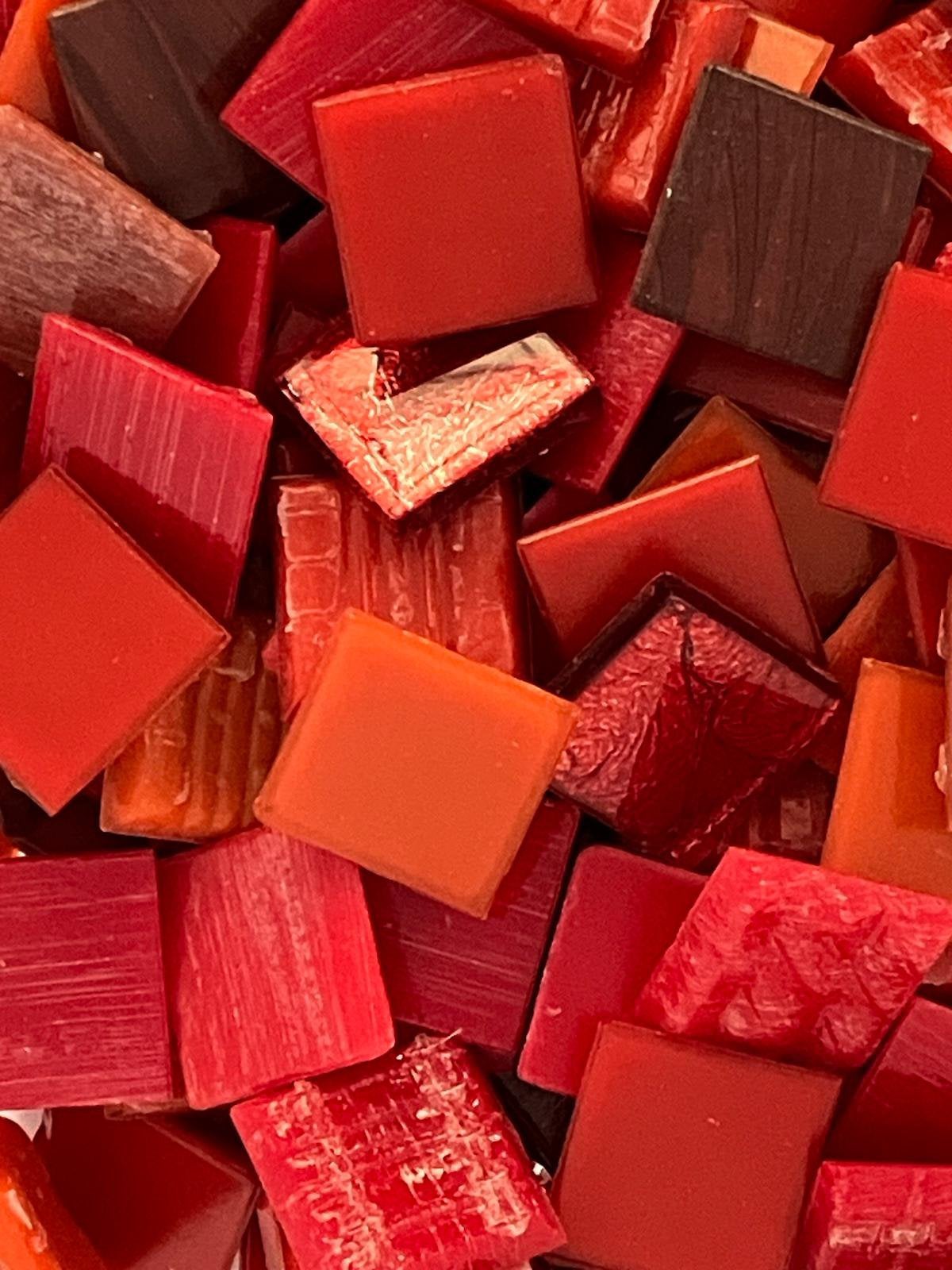 Mozaiek steentjes mix luxe rood 2x2 cm 500 gram, Ophalen of Verzenden, Zo goed als nieuw