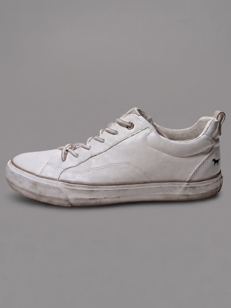 Mustang witte leren sneakers maat 41 | dames veterschoenen, Wit, Ophalen of Verzenden, Mustang, Sneakers of Gympen