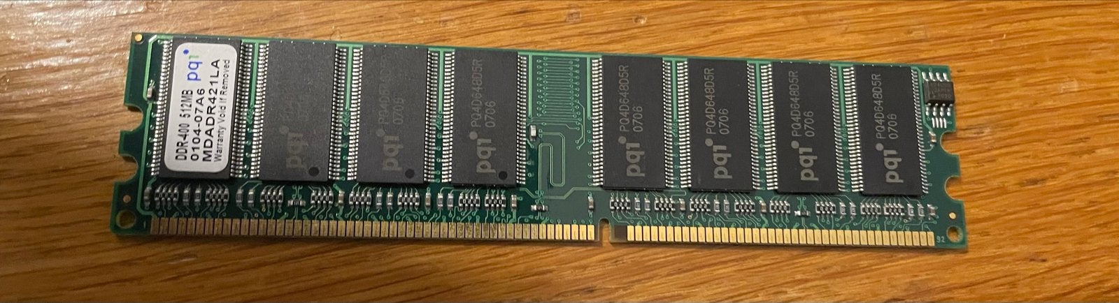 PQI 512MB DDR-400 PC3200 Desktop DIMM Geheugenmodule, Computers en Software, Ophalen of Verzenden, DDR, Desktop, Gebruikt