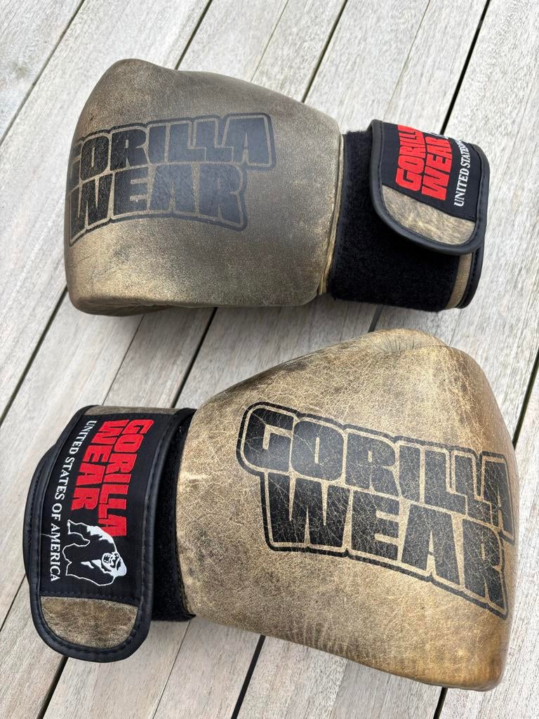 Gorilla Wear leren Bokshandschoenen - 16 OZ, Ophalen of Verzenden, Gebruikt, Bokshandschoenen