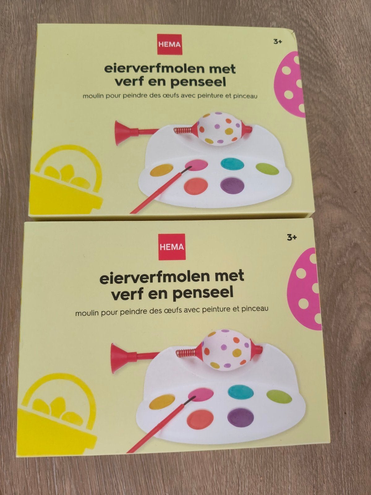 Hema eierverfmolen met verf en penseel (2 stuks), Ophalen of Verzenden