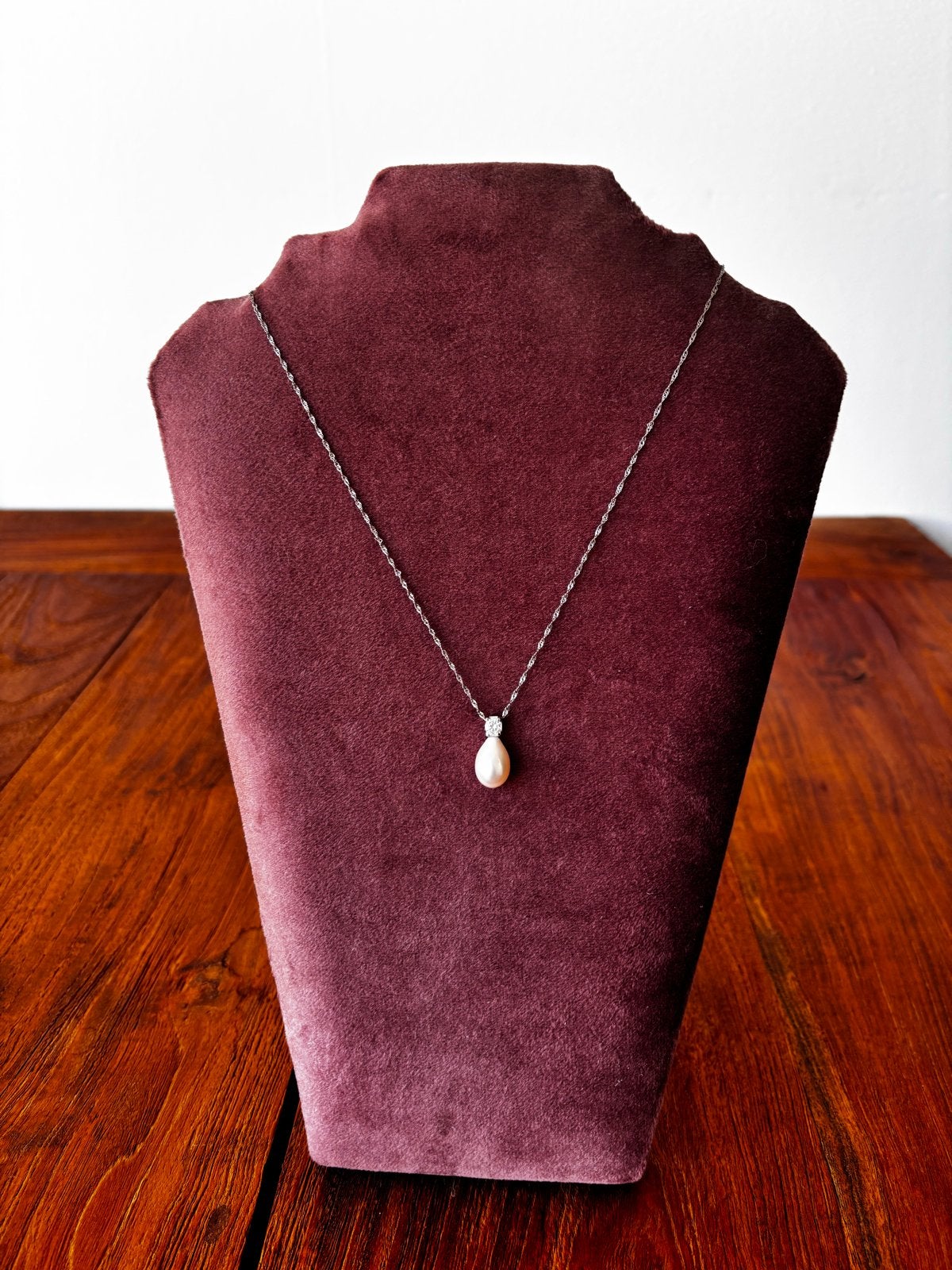 Zilveren ketting met parel hanger, Wit, Nieuw, Ophalen of Verzenden, Met edelsteen