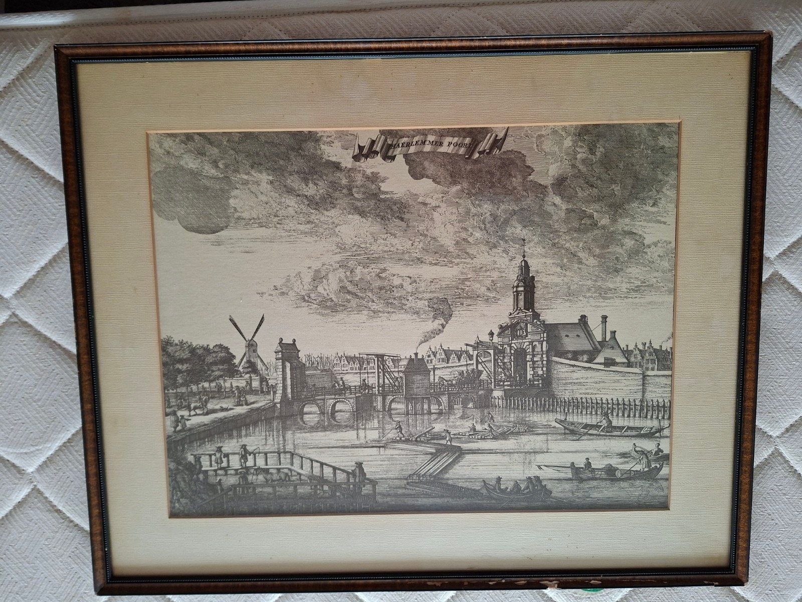 gravure Amsterdam Haerlemmer Poort afb. uit 17e eeuw, Stadsgezicht, 41 cm, Ophalen of Verzenden, Gravure