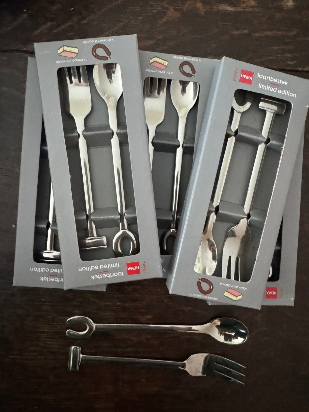 Hema taartbestek limited edition zes sets van twee, Ophalen of Verzenden, Nieuw, Rvs of Chroom, Vaatwasserbestendig