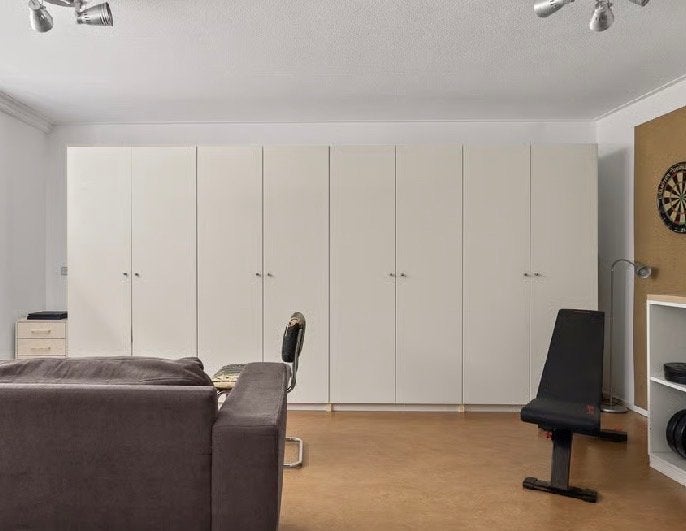 Ikea Pax kastenwand 400x58x201 cm met legplanken, Ophalen, Met plank(en), Gebruikt, 200 cm of meer