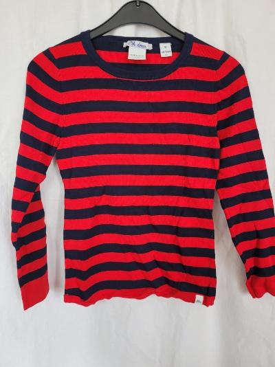 Stoere blauw-rood gestreepte longsleeve mt 140 merk Nik&Nik, Meisje, ., Ophalen of Verzenden, Zo goed als nieuw