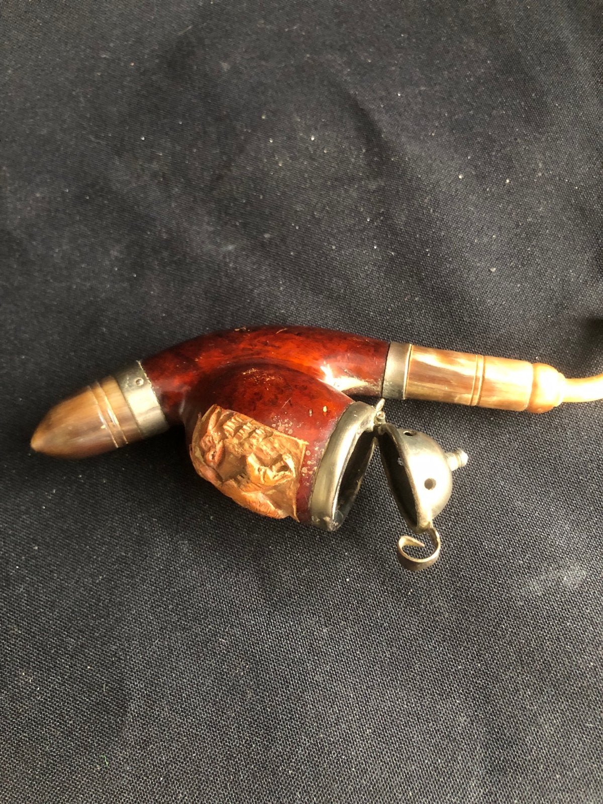 Standaard Briar Jachtpijpje 15cm met Beenderen Mondstuk, Ophalen of Verzenden, Gebruikt, (Water)pijp