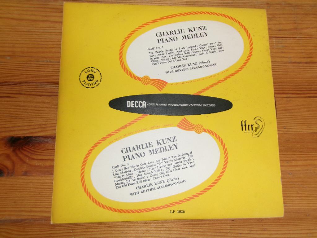 Charlie Kunz - Piano Medley, Ophalen of Verzenden, Gebruikt, 12 inch
