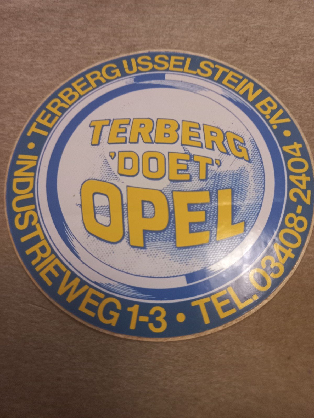 Vintage Terberg ijsselstein Opel Sticker, Verzamelen, Ophalen of Verzenden