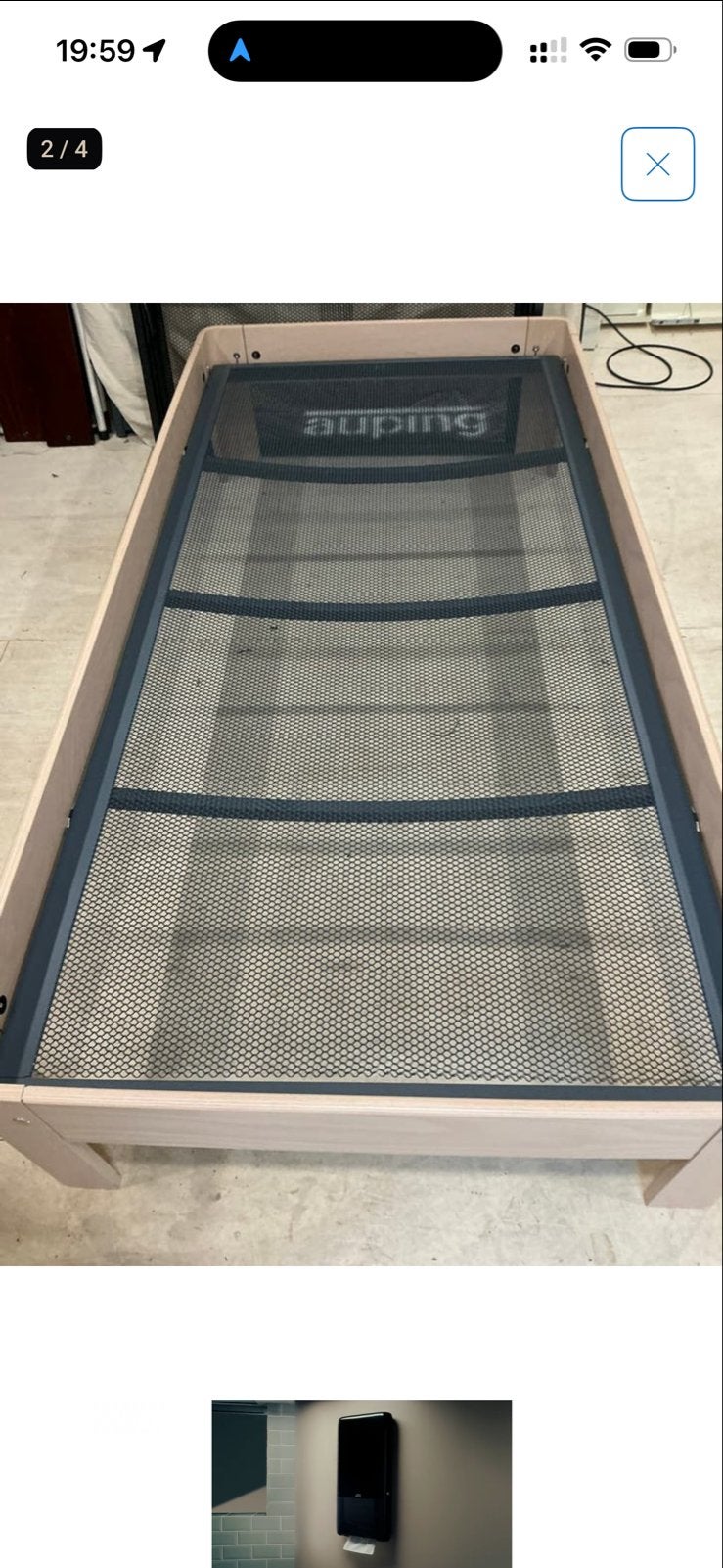 Auping eenpersoonsbed met verstelbare spiraalbodem 210x140, Ophalen, 90 cm, 200 cm, Hout
