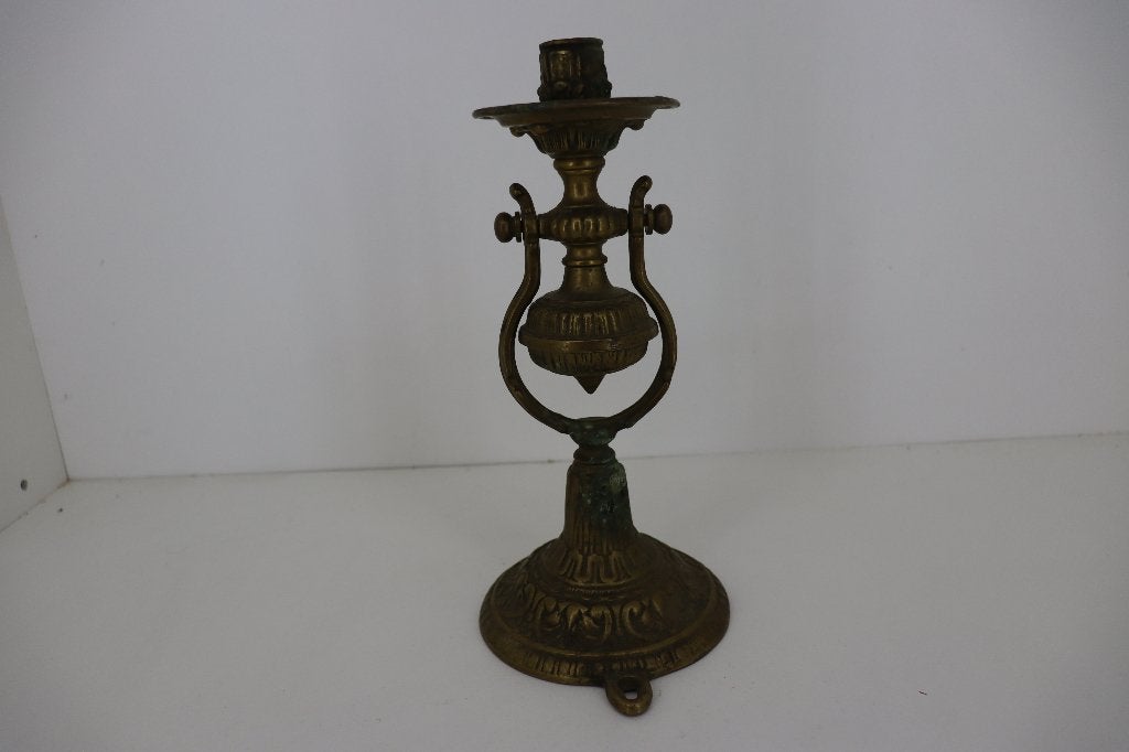 Antieke Cardanische Scheepskandelaar Massief Messing Brons, Ophalen of Verzenden, Koper of Brons
