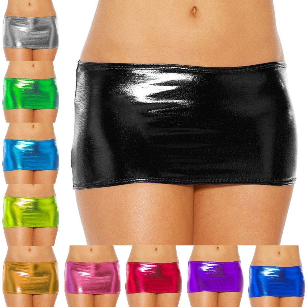Mini rok dames sexy rokje wetlook glimmend kunst leren, Verzenden, Nieuw, Overige kleuren, Boven de knie