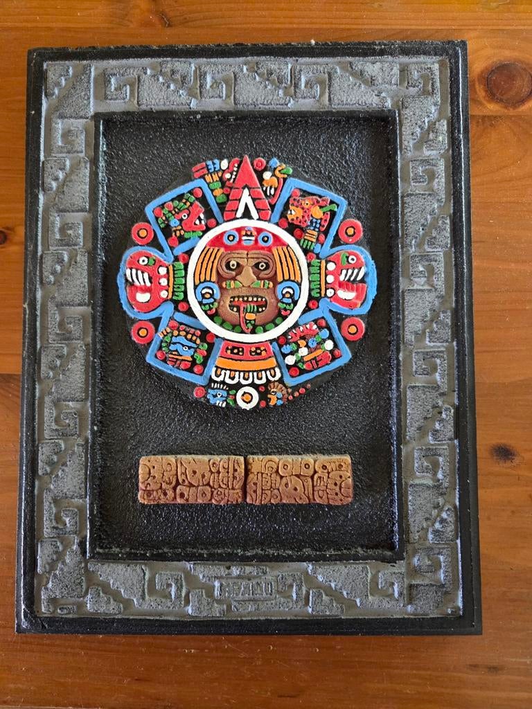 Azteekse Kalender Wanddecoratie - Uniek en Kleurrijk, Ophalen