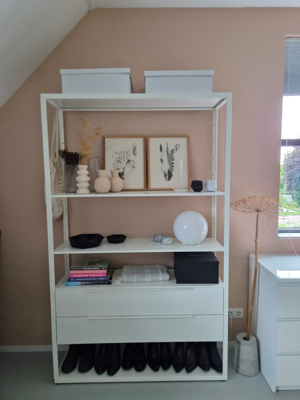 IKEA FJÄLKINGE Open kast met lades, wit, Ophalen, Zo goed als nieuw
