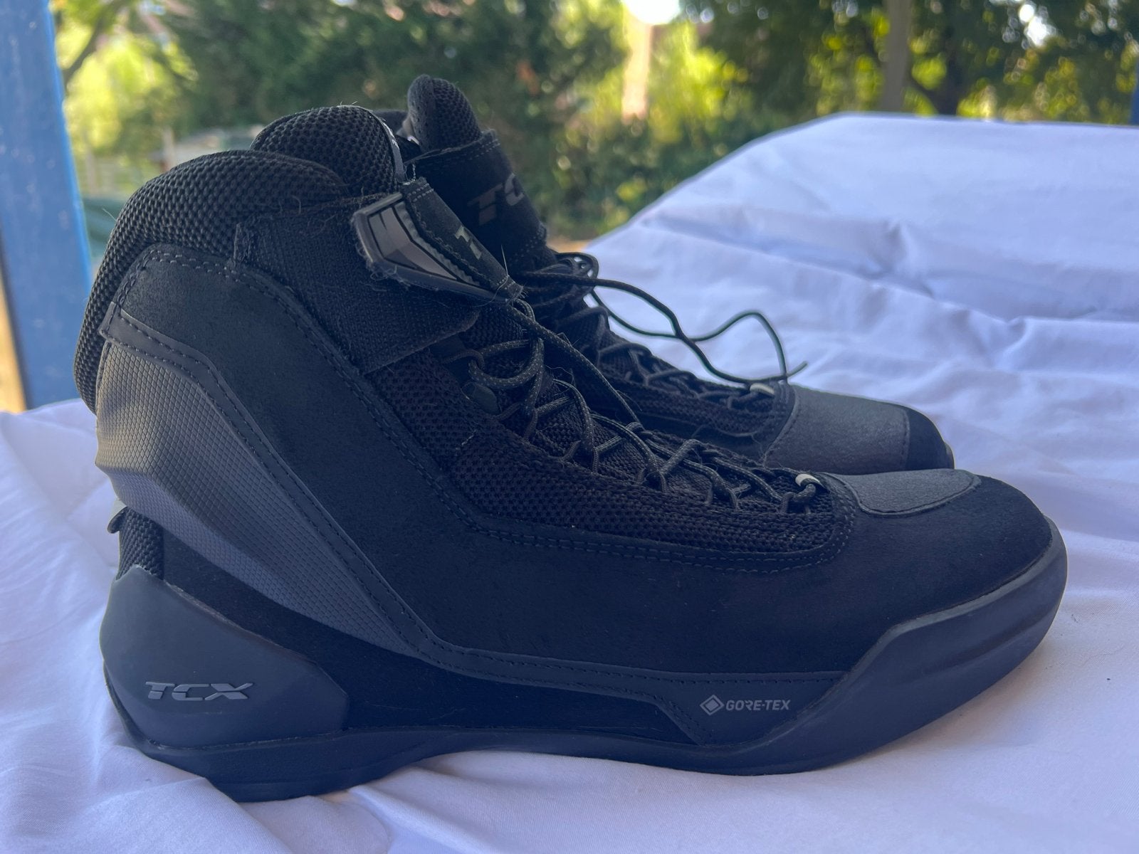FC Moto motorhelm, TCX laarzen, textiel broek en handschoene, Ophalen, Tweedehands, Heren, Broek | textiel