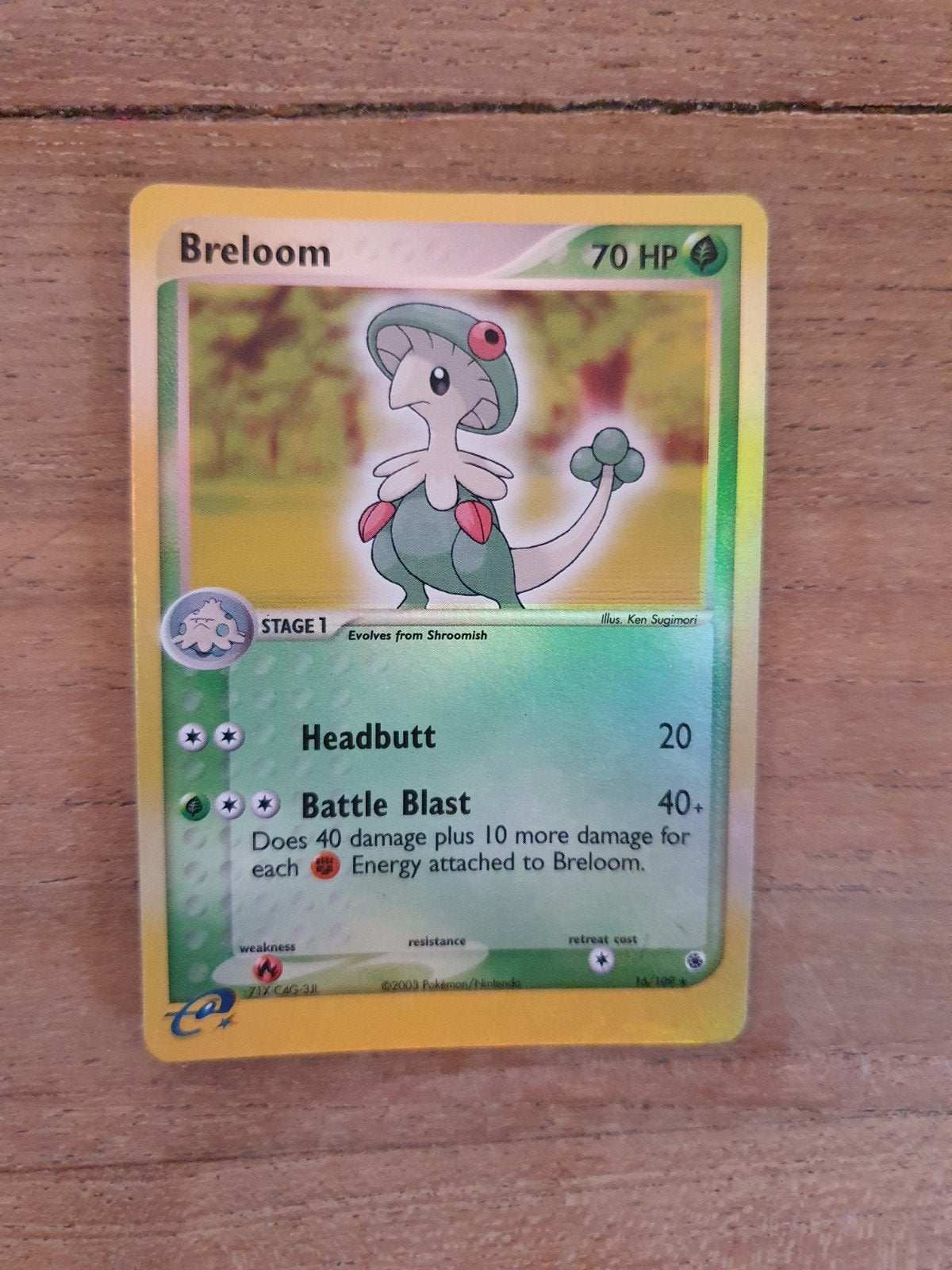 Breloom 16/109 reverse holo pokemon kaart, Ophalen of Verzenden, Gebruikt