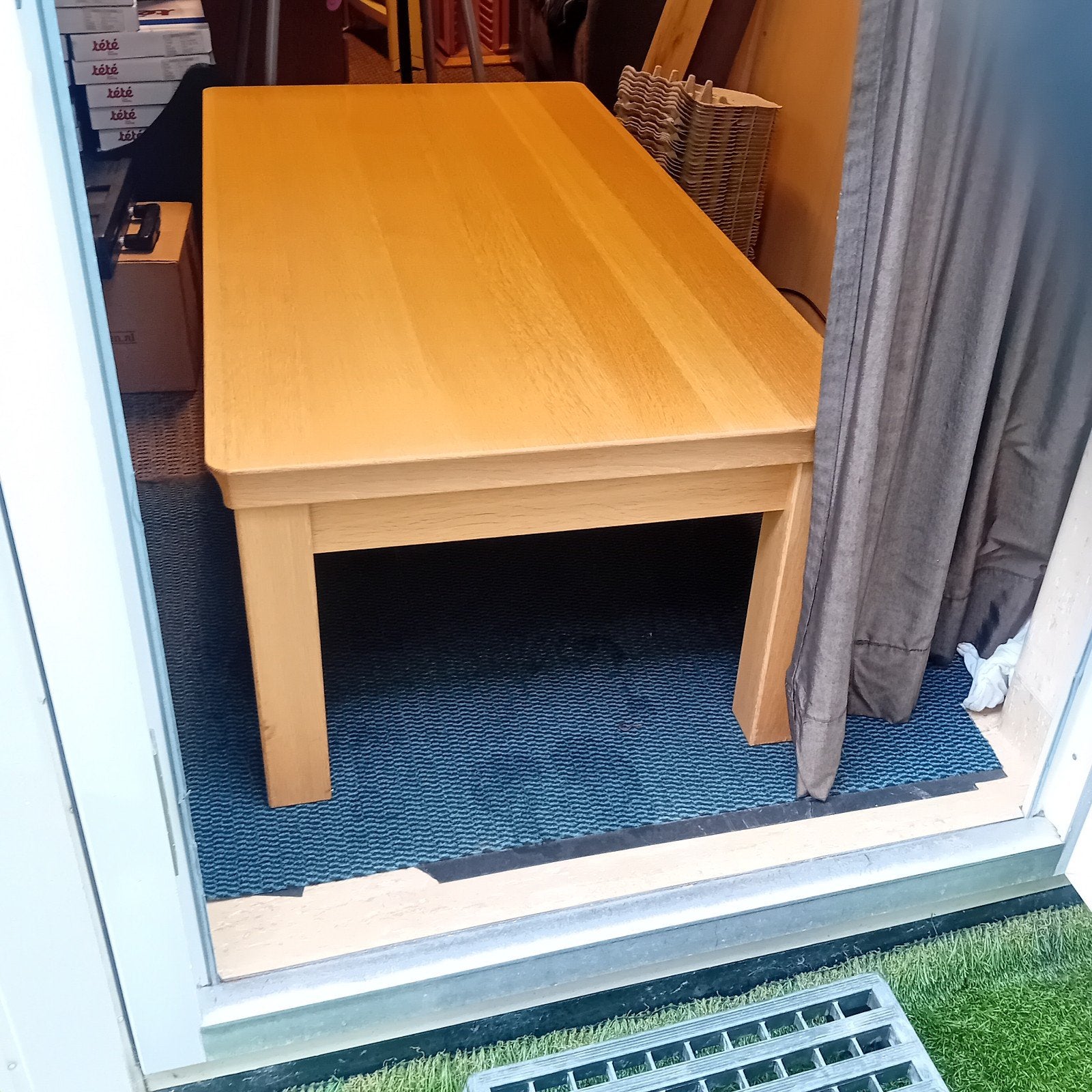 Robuuste houten salontafel - Eikenhout, Gebruikt, 100 tot 150 cm, Eikenhout, Klassiek, Tijdloos