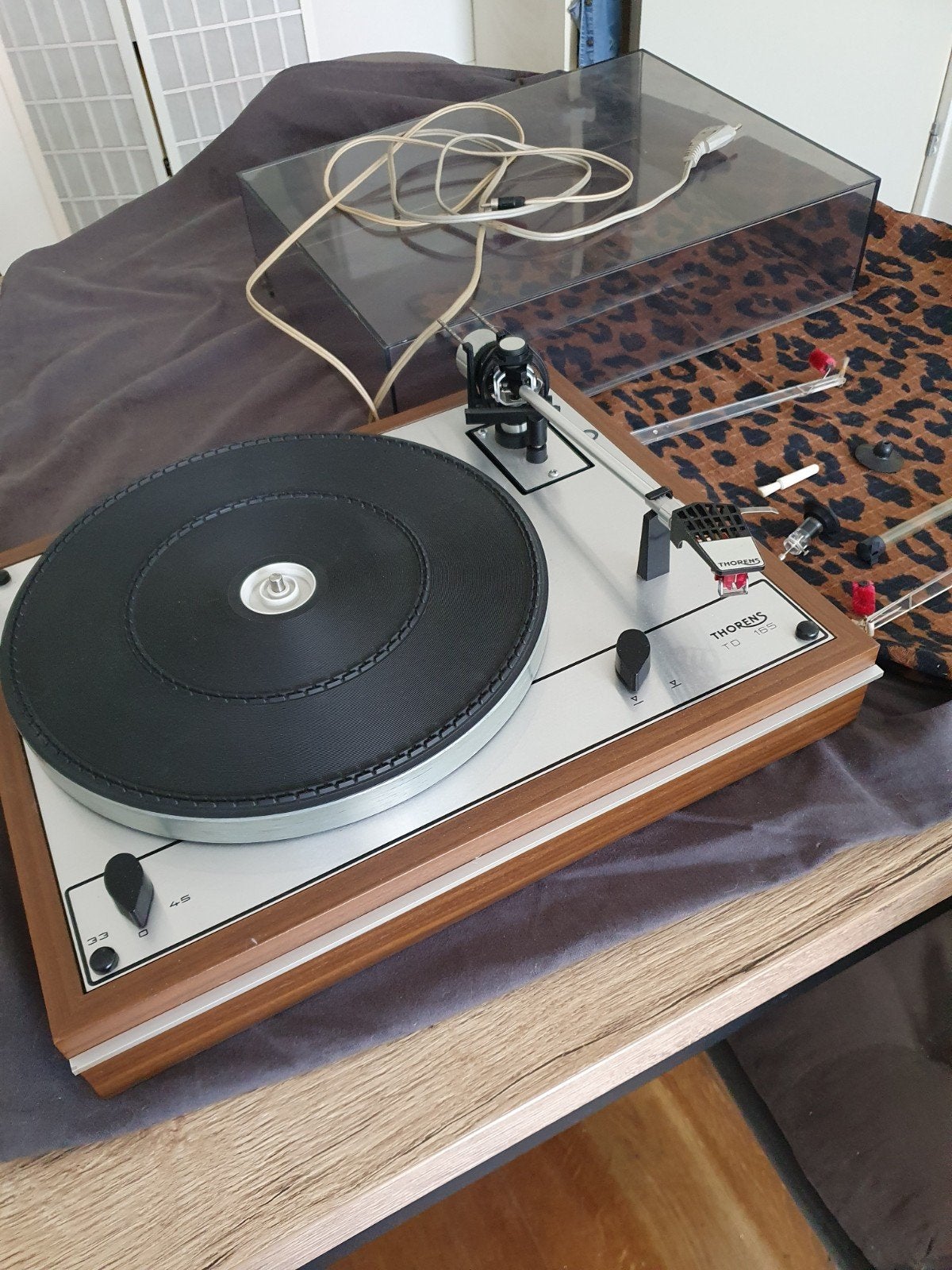 Thorens TD 165 Platenspeler met stofkap, Audio, Tv en Foto, Platenspelers, Ophalen