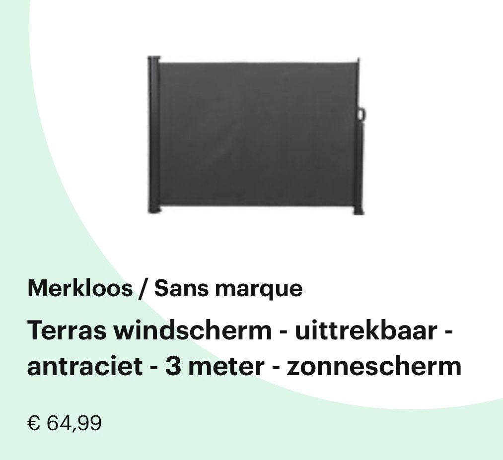 Uittrekbaar Wind-zon-privacy-tuinscherm 300 x 160 cm – Nieuw, Tuin en Terras, Overige materialen, Ophalen of Verzenden, Zo goed als nieuw