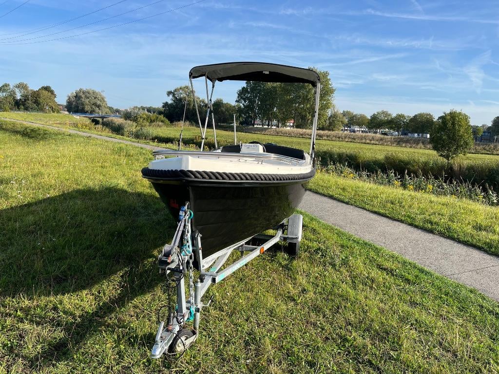Corsiva 475 Limited 9.9pk Trailer | Buiskap | Biminitop, Ophalen, Zo goed als nieuw, Buitenboordmotor, Polyester