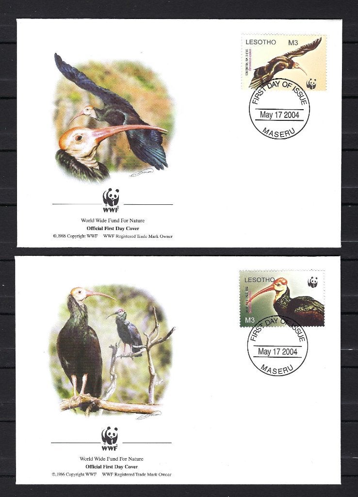WWF Lesotho 4x FDC Mi. 1895/1898 (vogels), Ophalen of Verzenden, Dier of Natuur