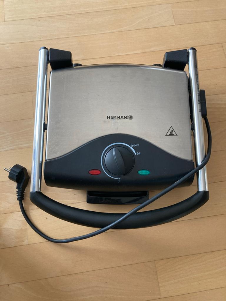 Herman HdB Sandwich Grill / Tosti-apparaat 2000W, Witgoed en Apparatuur, Contactgrills, Ophalen of Verzenden, Zo goed als nieuw