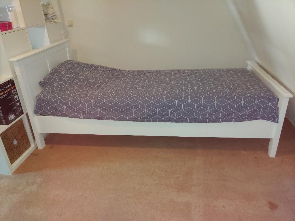 Tweepersoonsbed, Huis en Inrichting, Slaapkamer | Bedden, Ophalen, Gebruikt, Wit, Tweepersoons