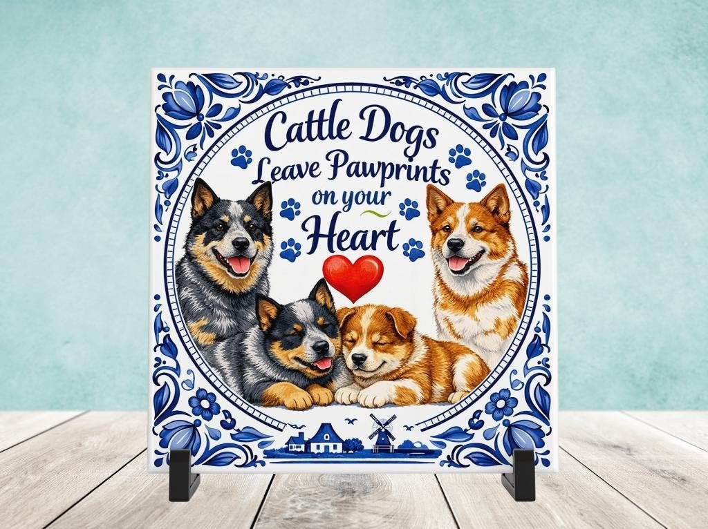 Cattle Dogs Leave Pawprints on your Heart - Tegel, Verzenden, Nieuw