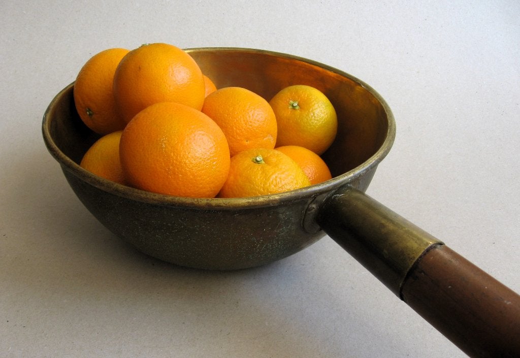 Koperen Aziatische wok of fruitschaal, Huis en Inrichting, Keuken | Potten en Pannen, Overige materialen, PFAS-vrij, Ophalen of Verzenden