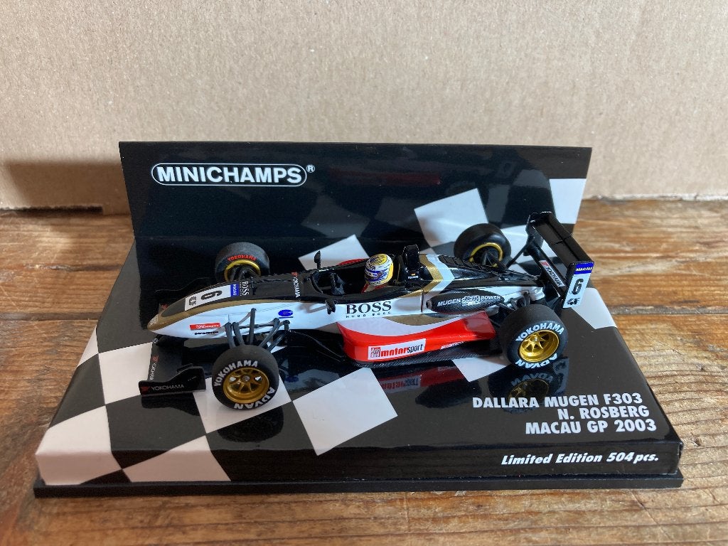 ✅ Nico Rosberg 1:43 Dallara Mugen F303 Macau GP 2003 F3, Ophalen of Verzenden, Nieuw, Formule 1