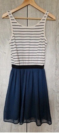 Only jurk jurkje m zomerjurk zomerjurkje blauw wit, Maat 38/40 (M), Zo goed als nieuw, Boven de knie, Verzenden