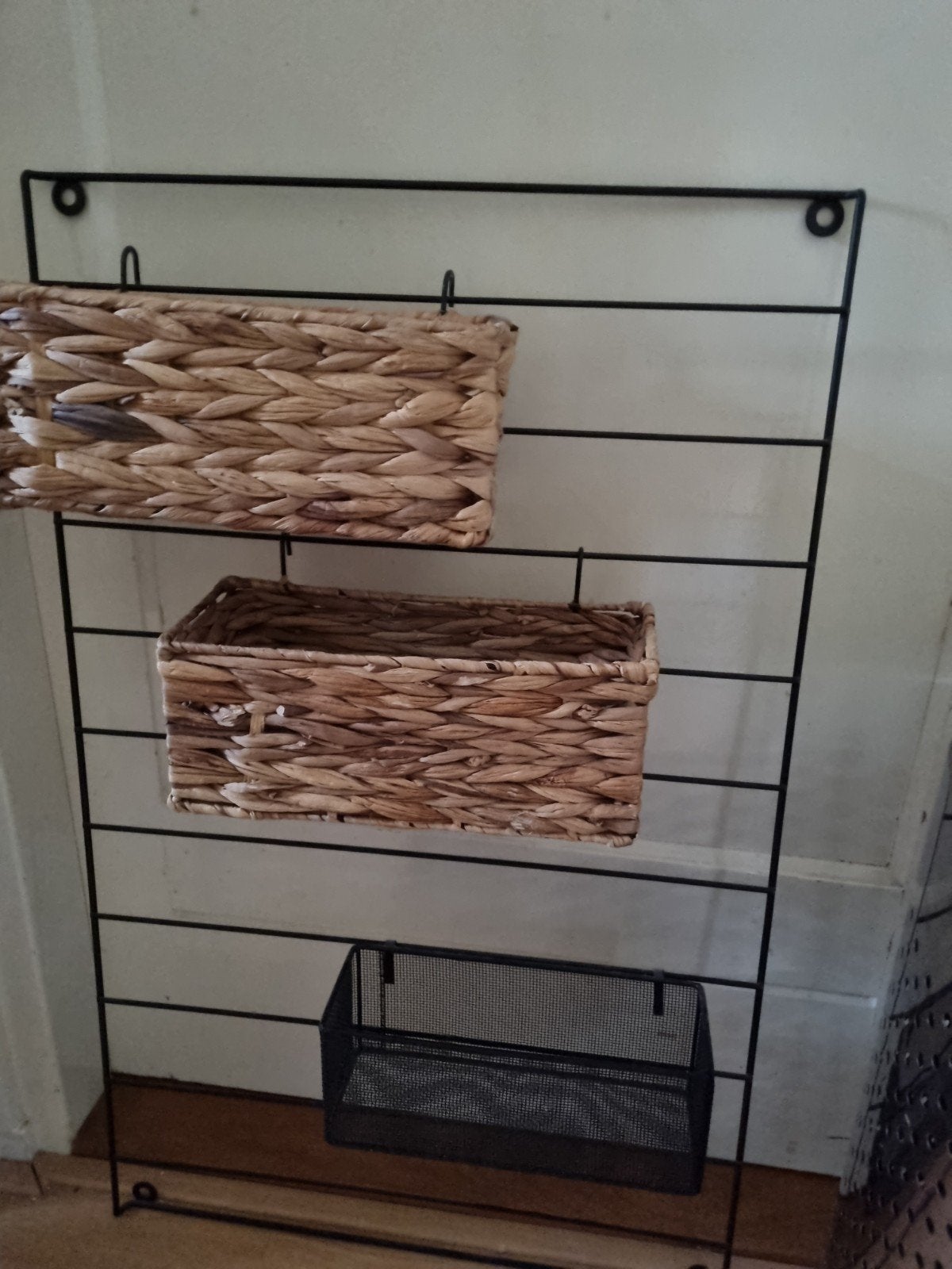 Wandrek met manden - Opbergrek voor huis en kantoor, Ophalen, Gebruikt