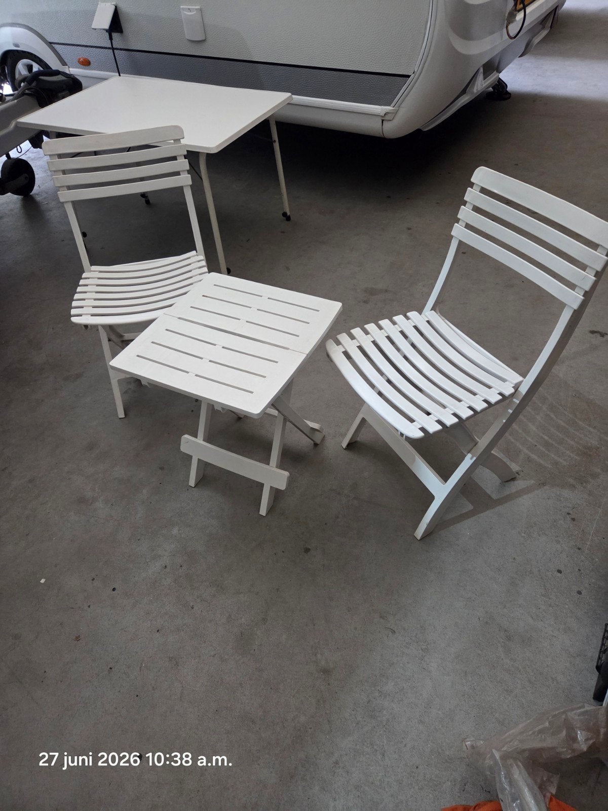 Kunstof setje, Caravans en Kamperen, Ophalen, Campingstoel