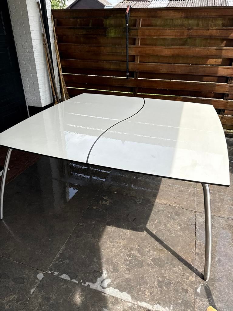 Borek tuintafel wit, zware kwaliteit, volkern blad, Ophalen, Overige materialen, Gebruikt, Aluminium