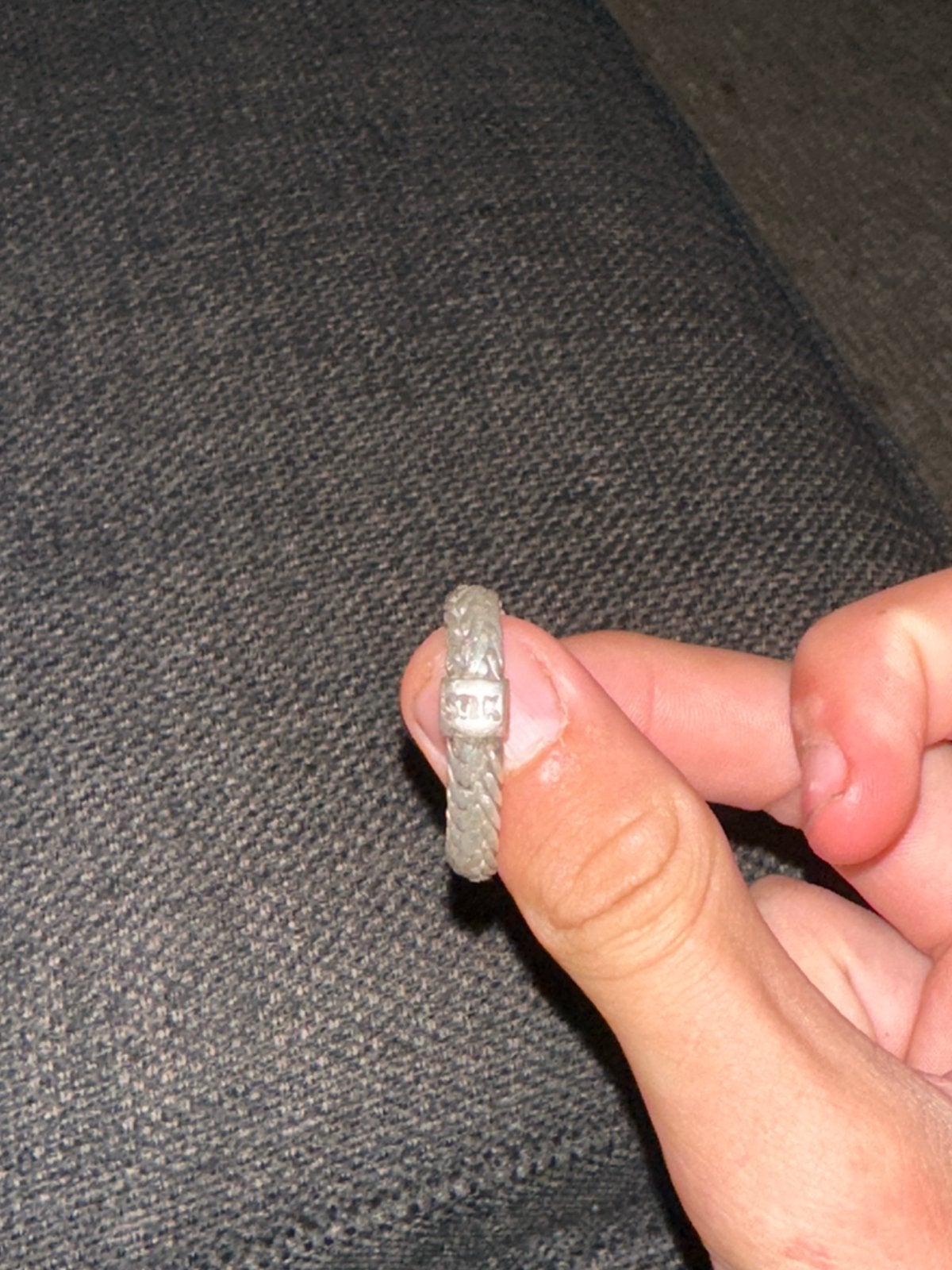 Silk echt Zilveren gevlochten ring - Maat 19 tot 20, Gebruikt, 19 tot 20, Ophalen of Verzenden, Dame of Heer