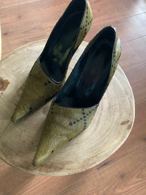 Pumps, maat 37, groen/ zwart, Pumps, Ophalen of Verzenden, Zo goed als nieuw, Manfield
