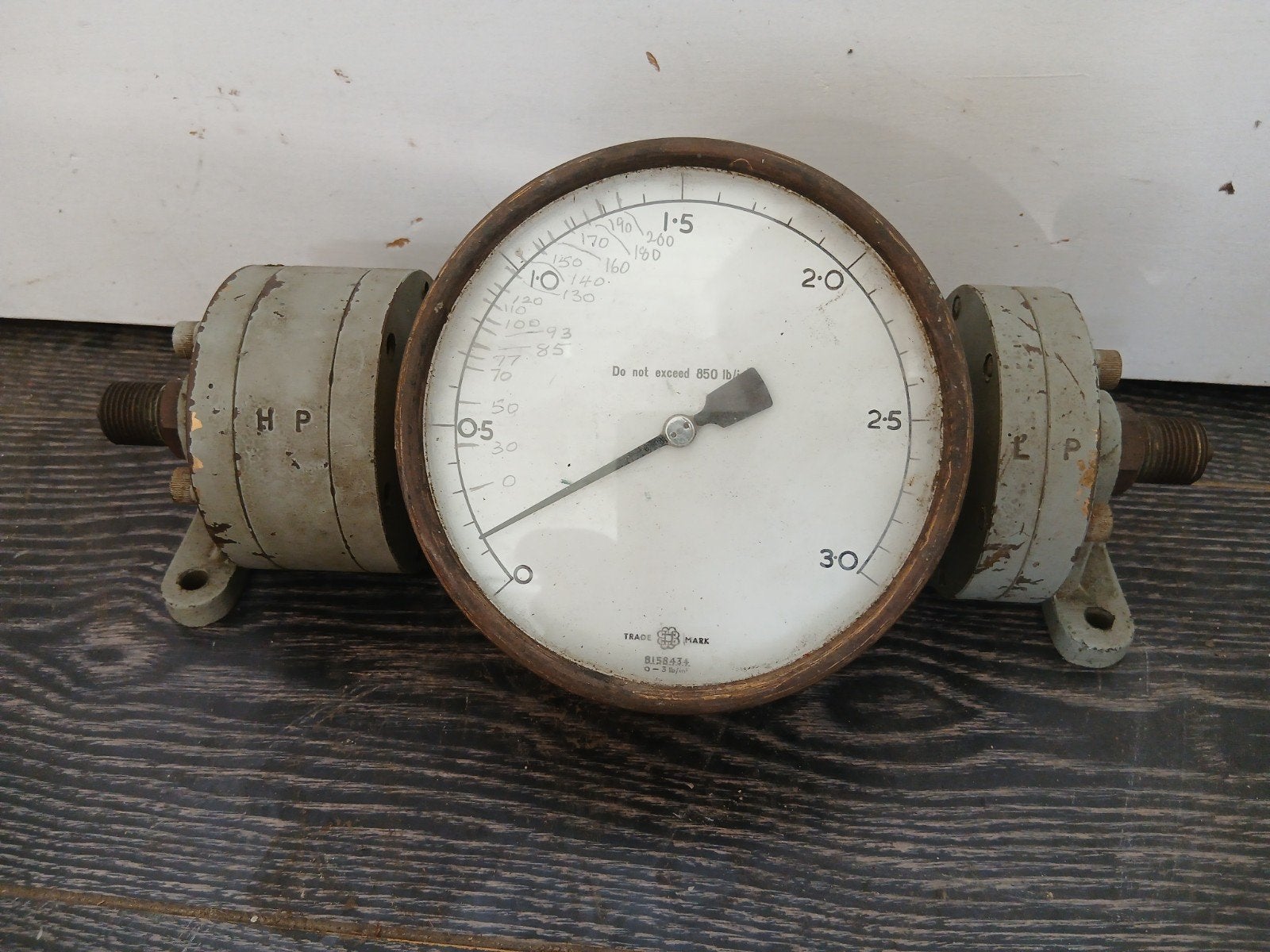 Brons verschildrukmeter manometer, Antiek en Kunst, Ophalen of Verzenden