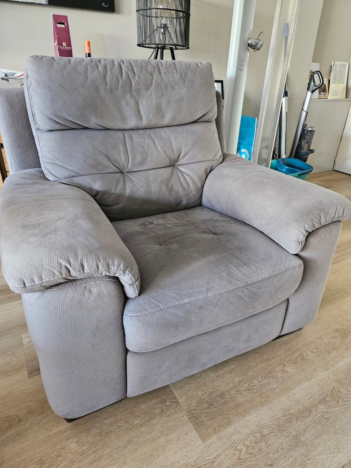 Luxe Goossens Wout Fauteuil / Loveseat (Grijs), Huis en Inrichting, Ophalen, Overige materialen, 75 tot 100 cm, Zo goed als nieuw
