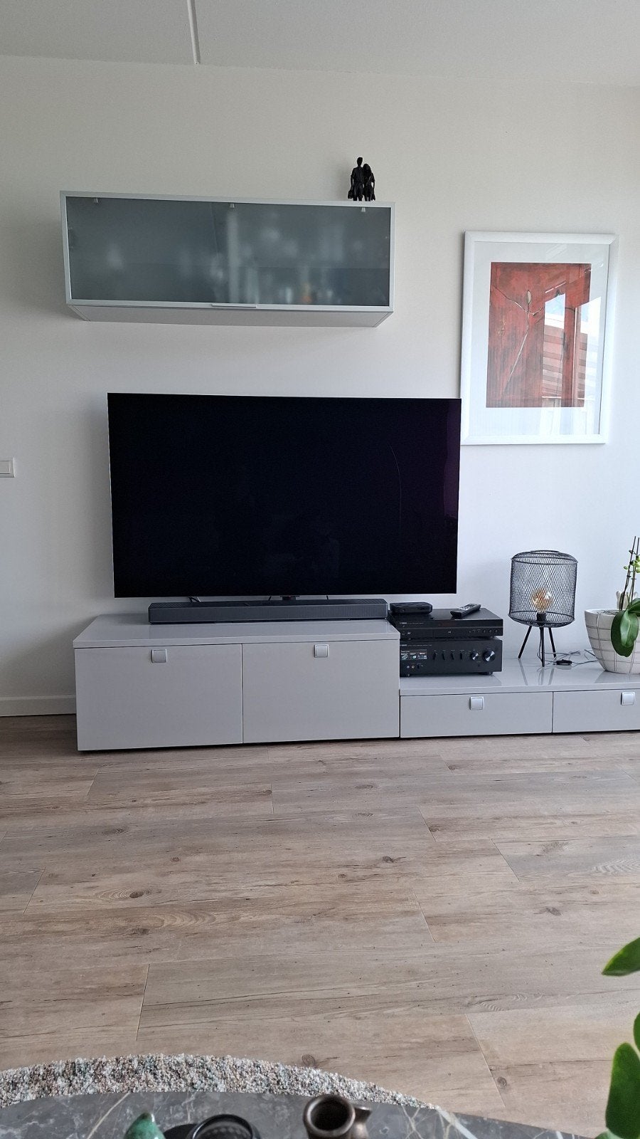 LAATSTE KANS Italiaans  grijs tv-meubel en vitrinekast, Ophalen, Zo goed als nieuw, 25 tot 50 cm, 100 tot 150 cm
