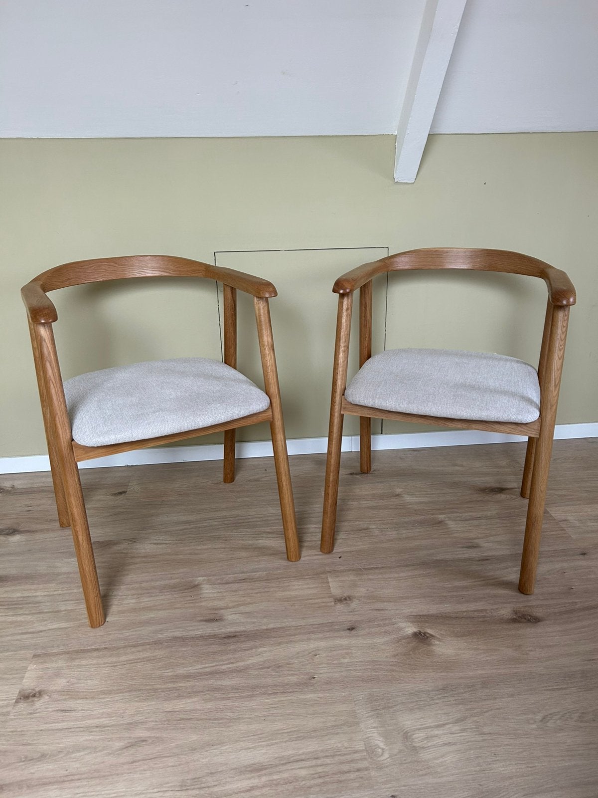 Eetkamerstoelen eikenhout scandinavisch, Huis en Inrichting, Ophalen, Twee, Overige kleuren, Japandi, scandinavisch, hkliving, zuiver, kwantum, leen bakker