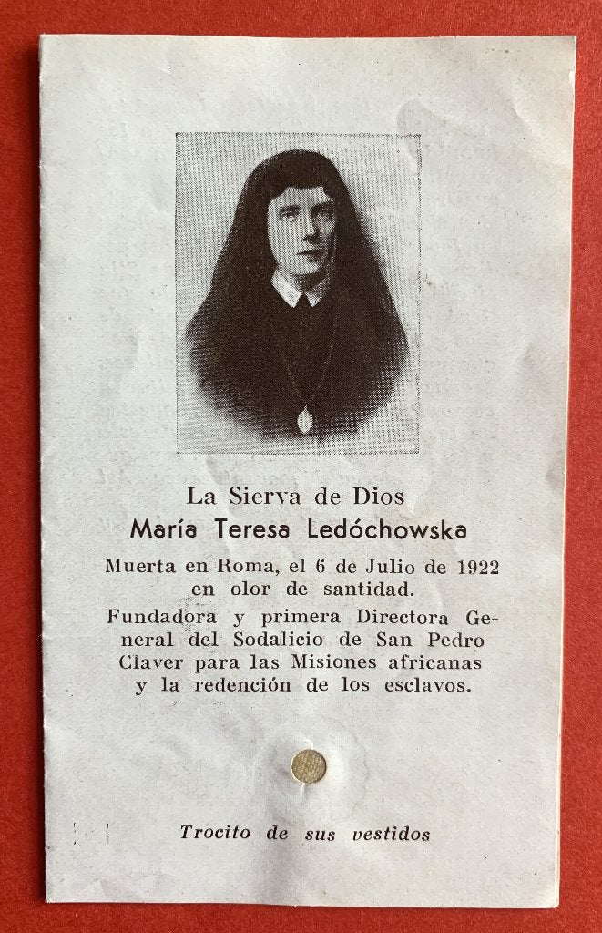 Relikwie Reliek Maria Teresa Ledochowska, Verzamelen, Religie, Ophalen of Verzenden, Gebruikt, Kaart of Prent, Christendom | Katholiek