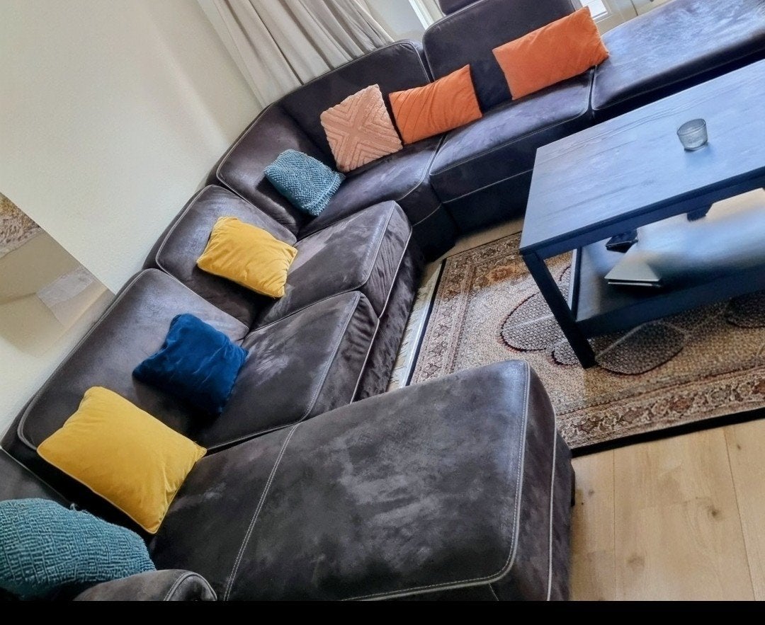 Comfortabele hoekbank U-bank met opbergruimte, Ophalen, Gebruikt, Stof, Modern