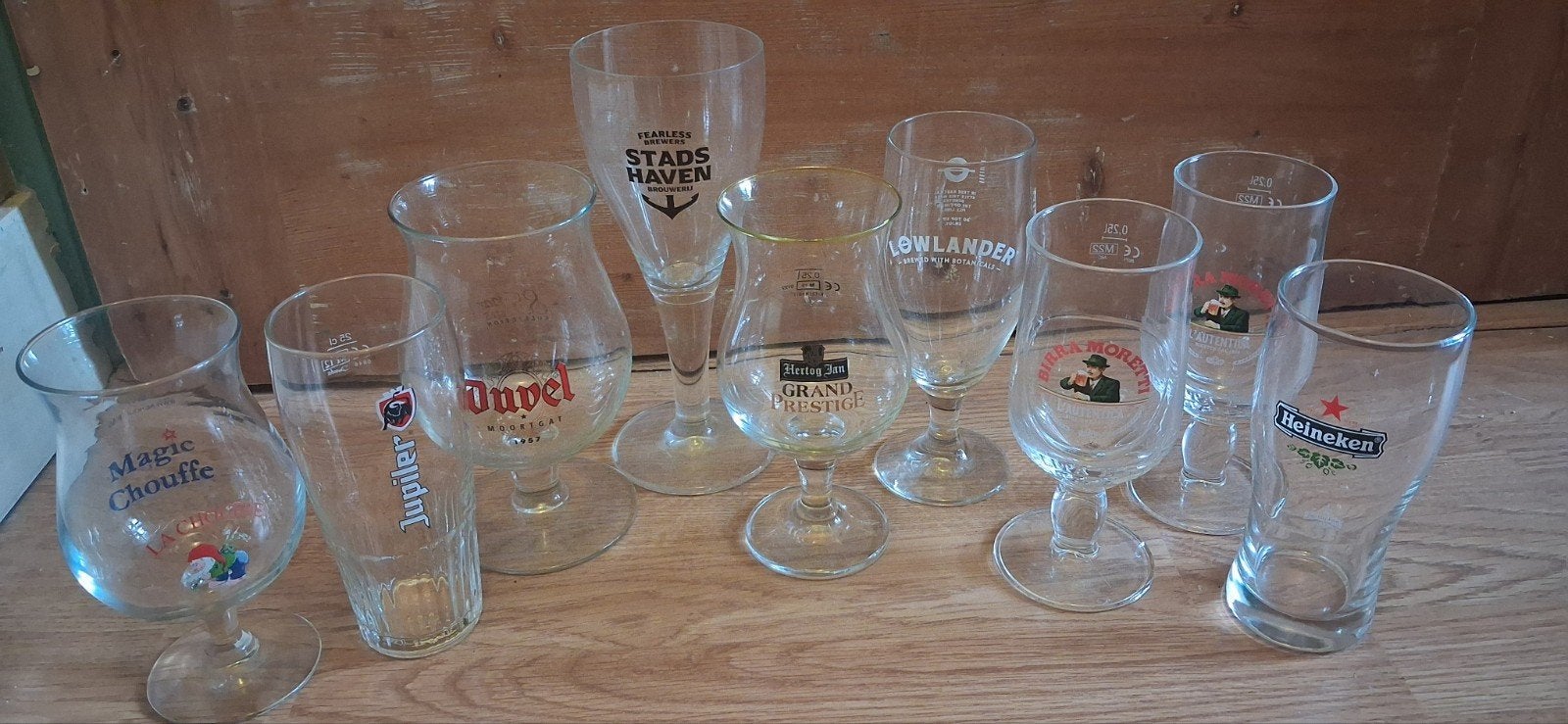 Bierglazen 2.50 per stuk, Verzamelen, Ophalen, Zo goed als nieuw, Glas of Glazen, Overige merken