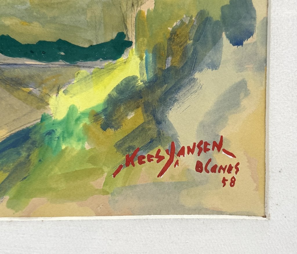 1181. Aquarel, Kees Jansen - "Blanes", 1958, Ophalen