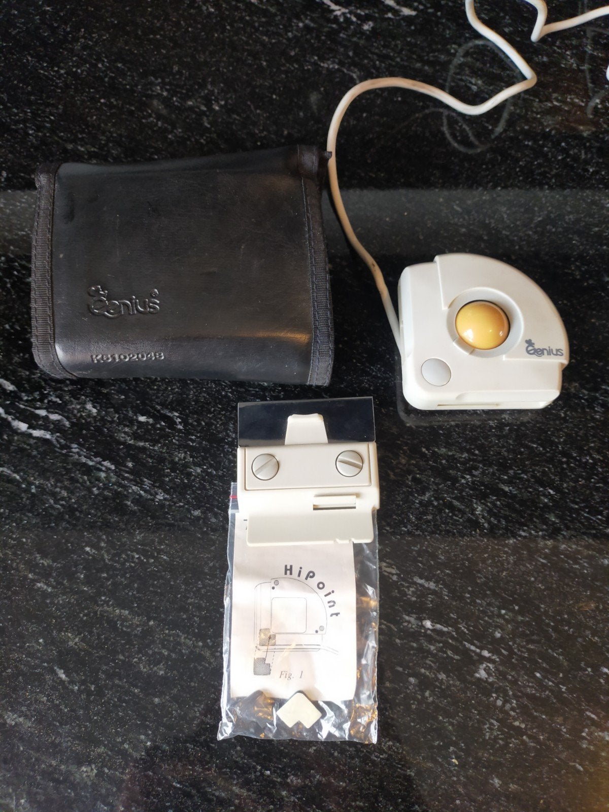 Vintage Genius HiPoint Trackball Muis - Complete Set, Computers en Software, Muizen, Muis, Ophalen of Verzenden, Zo goed als nieuw