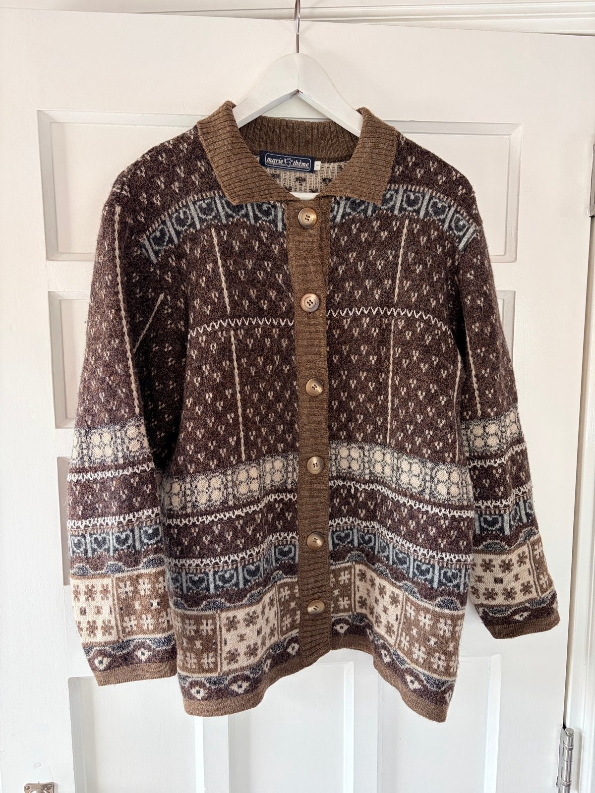 Vintage Marie Thème vest met Noorse print, Ophalen, Zo goed als nieuw, Maat 38/40 (M), Bruin