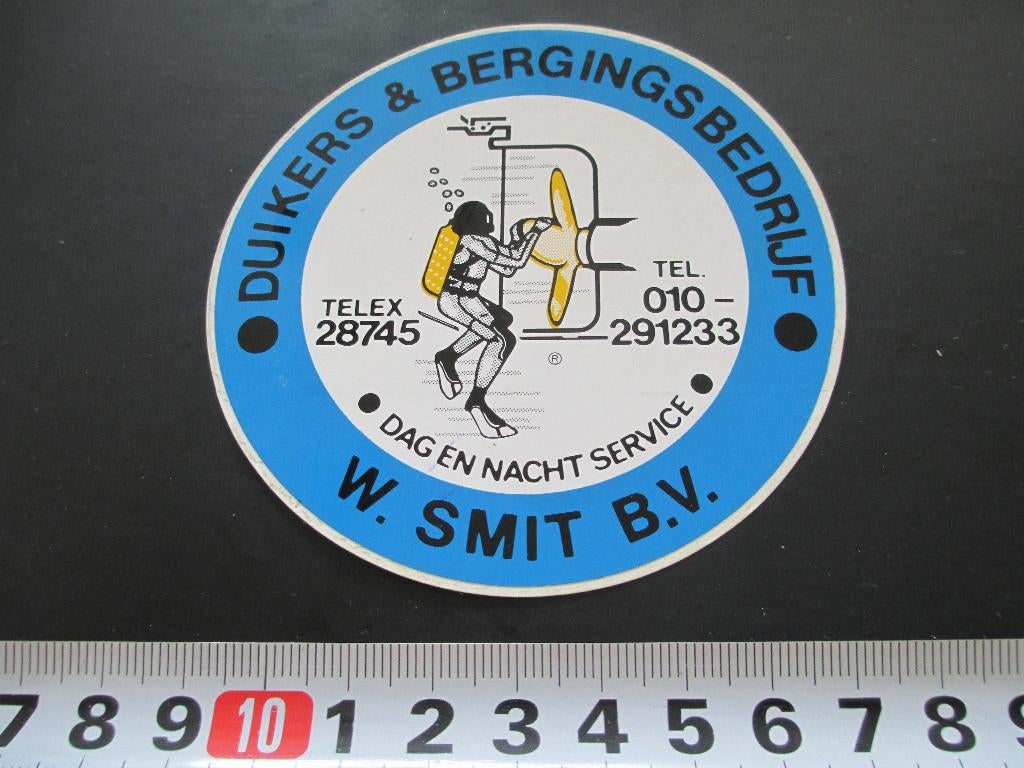 sticker rotterdam duikers & bergingsbedrijf W SMIT BV, Ophalen, Zo goed als nieuw